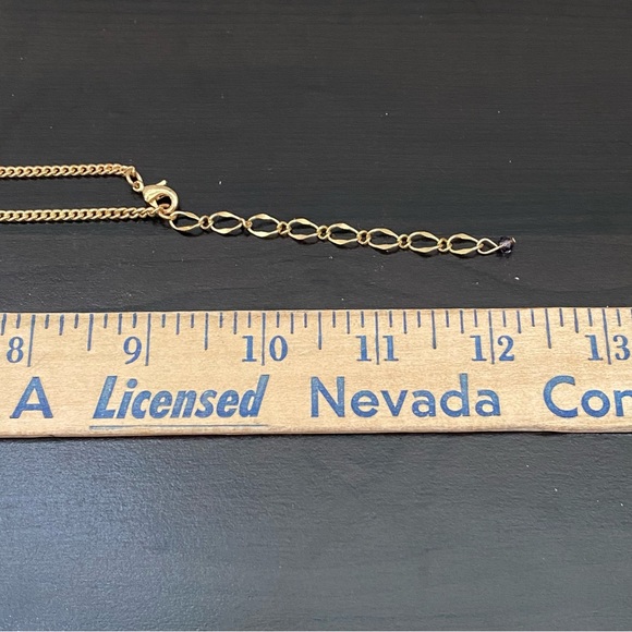 Purple Lavender Iridescent Teardrop Crystal Glass Beaded Chain Necklace - Picture 12 of 12